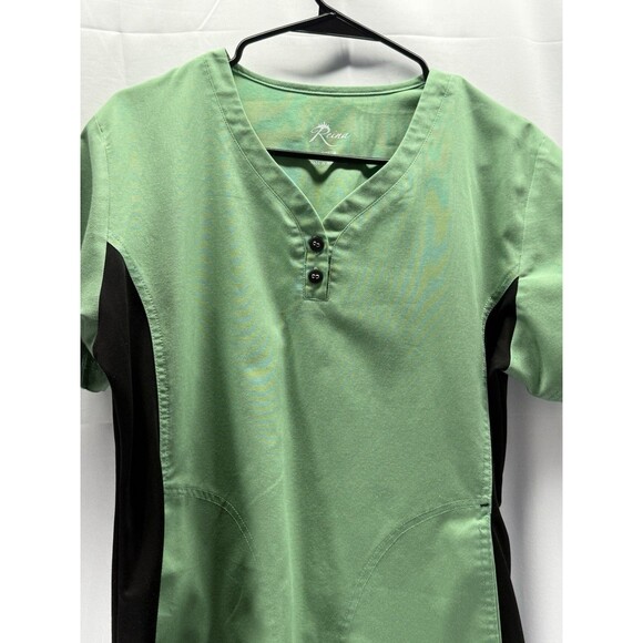 Reina Womens Green/Black Scrub Top Size Medium - Picture 3 of 5